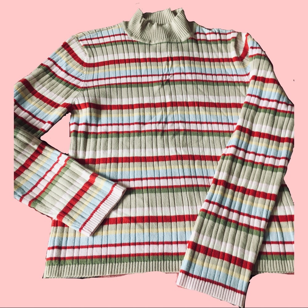 Striped turtleneck